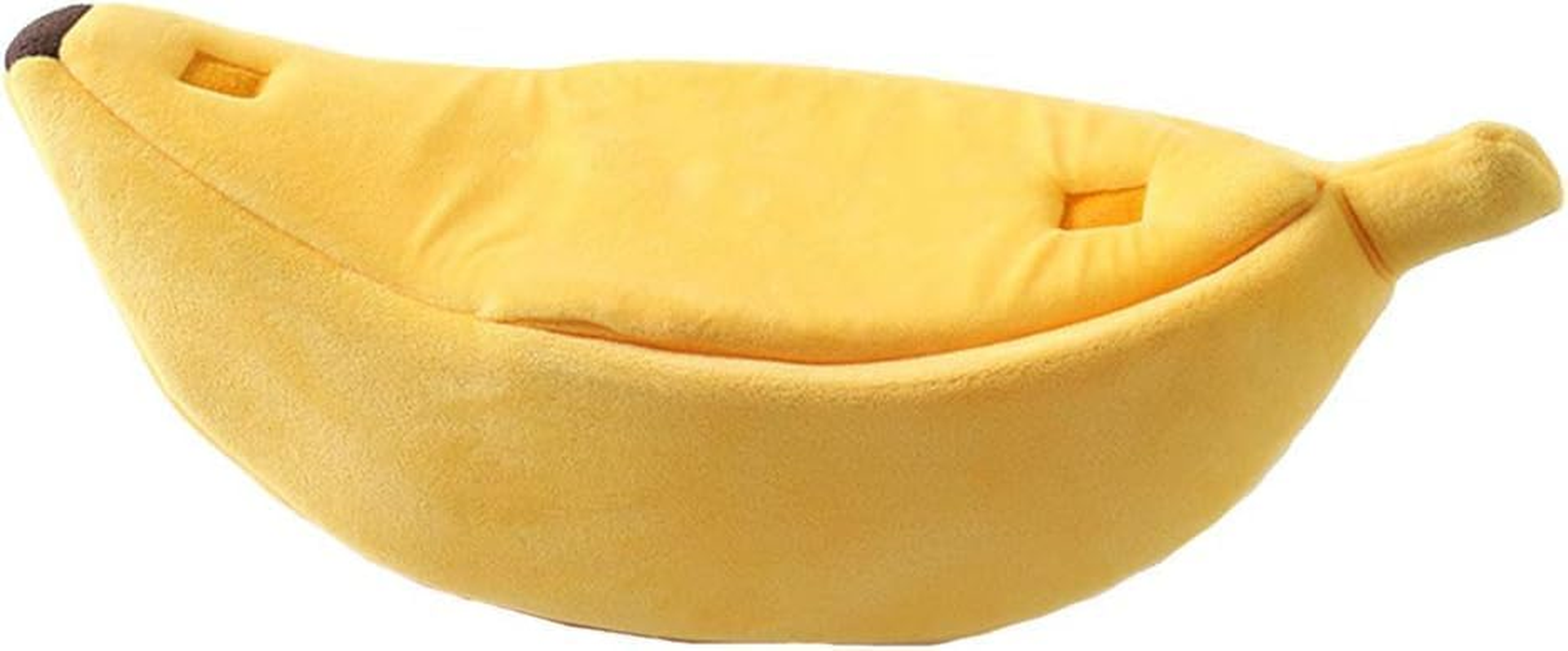 Cute Pet Banana Shaped Warm Cat Nest Dog Nest Semi Closed Pet Nest Hamster Nest Pet Bed Sleeping Mat (Yellow, XL) image number 2