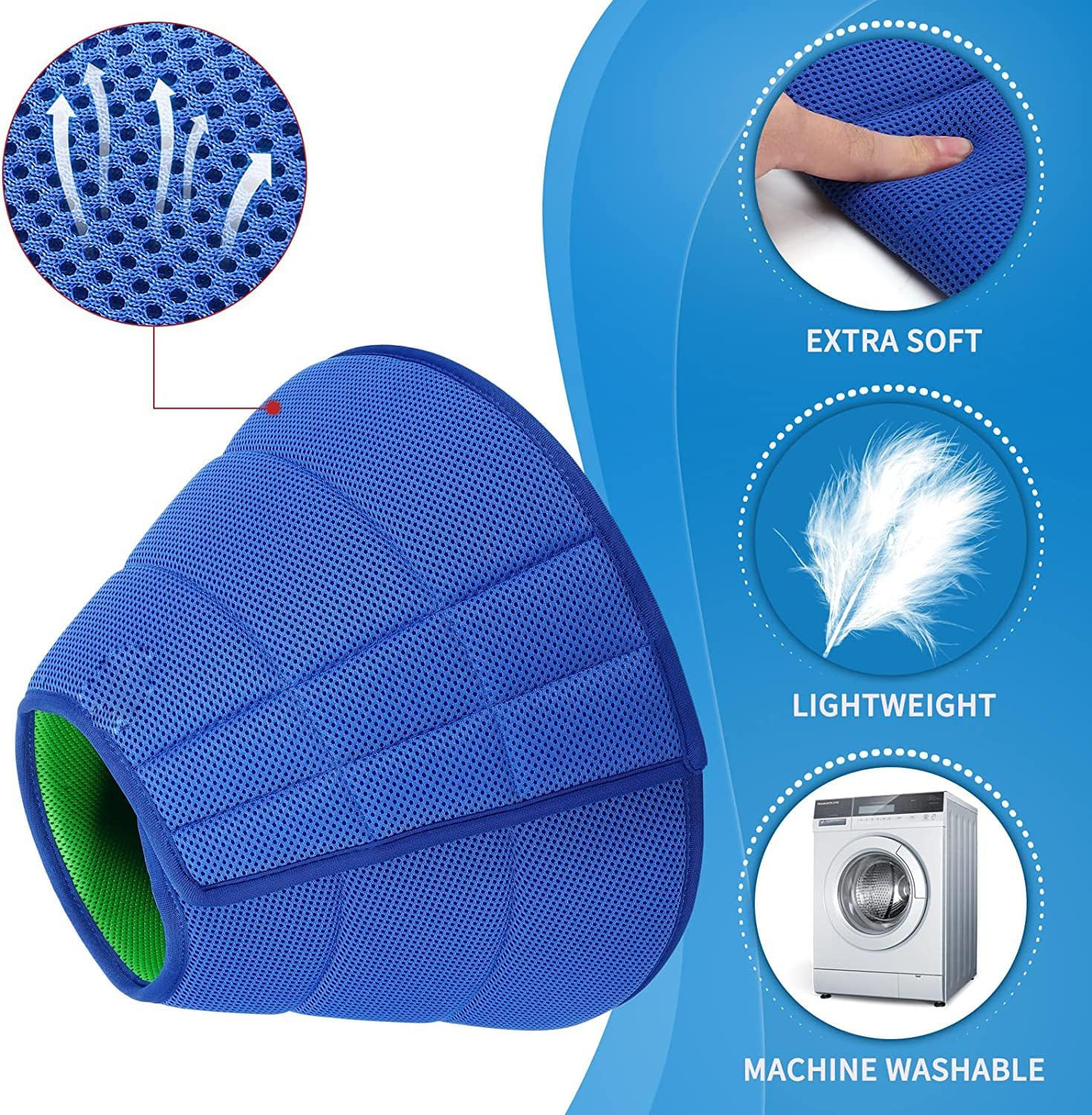 MJIYSGS Dog Cones after Surgery Soft, Adjustable Dog Surgery Collar, Recovery Collars for Dogs, Cat Donut Collar (Blue, Xl(47-53Cm))