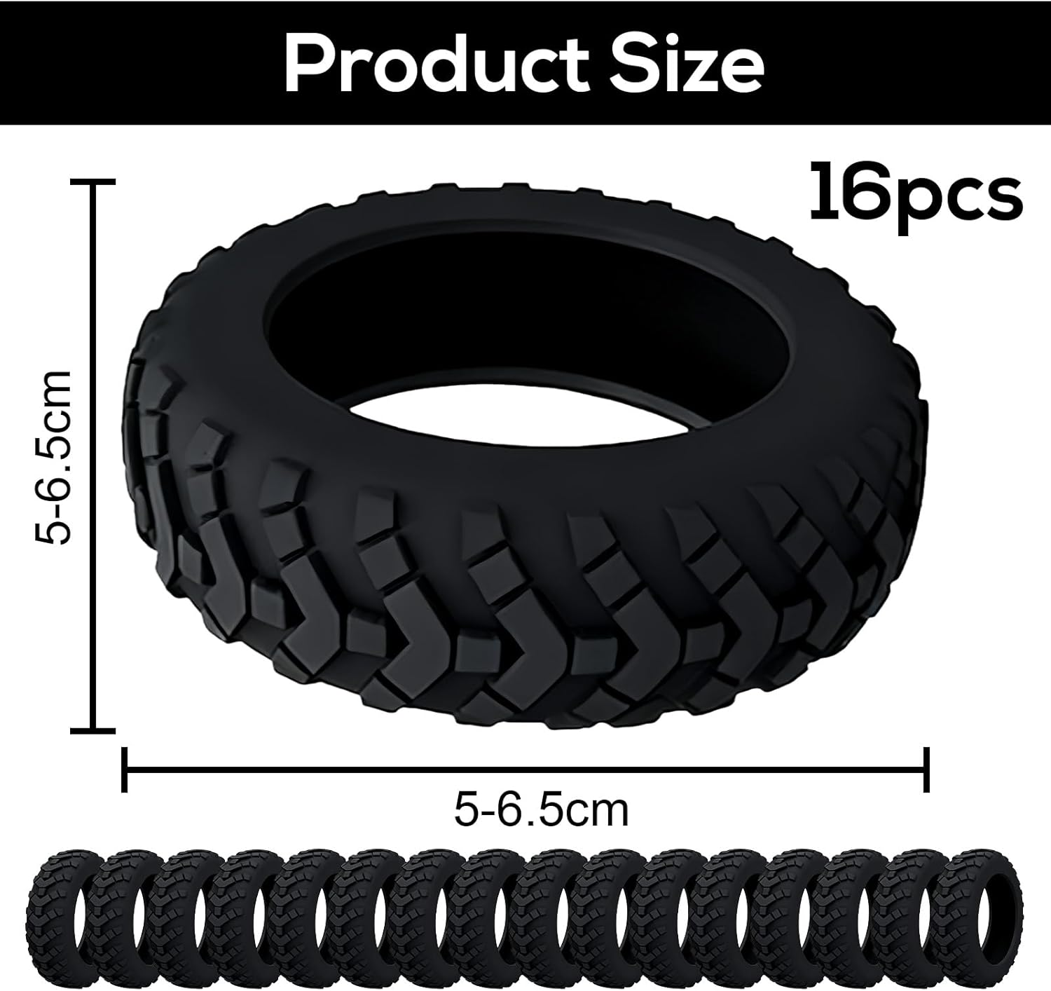 16 Pack Luggage Wheel Protectors Suitcase Wheel Covers, Black Durable Rubber Protectors for Noise Reduction and Floor Protection, Suitable for Most Suitcases image number 2