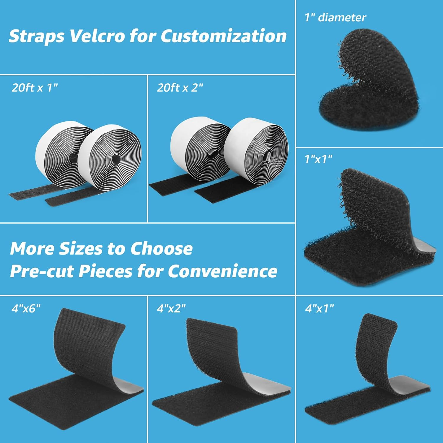 Art3D 16 Sets Hook and Loop Strips with Adhesive, Heavy Duty Double Sided Sticky Strips for Fabric Office Home, 10 X 2.5 CM image number 4