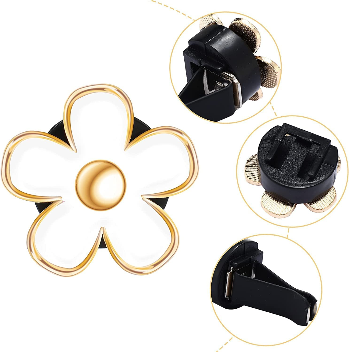 FRAINBOWZ Daisy Flower Car Accessories for Women, 4Pcs Lucky Flower Air Conditioning Outlet Clip, Car Air Freshener Clip, Air Vent Clips Vent Ornament (White) image number 4
