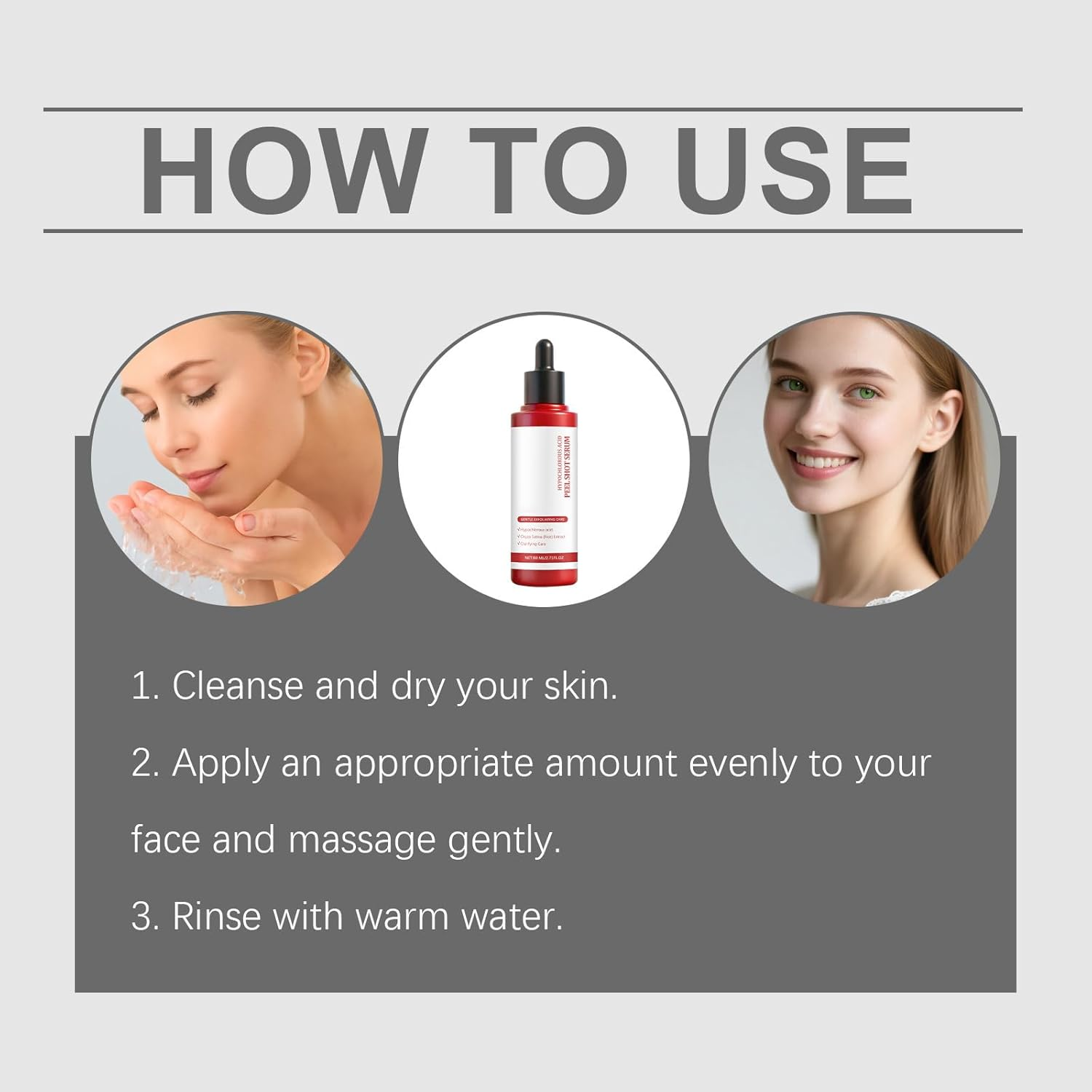 Hypochlorous Acid Rice Peel Shot Duo, Glow Rice Ampoule, Gentle Exfoliating Serum, Smoothens and Nourishes Skin for Dead Skin, Blackheads & Excess Sebum Control, Moisturizing & Pore image number 3