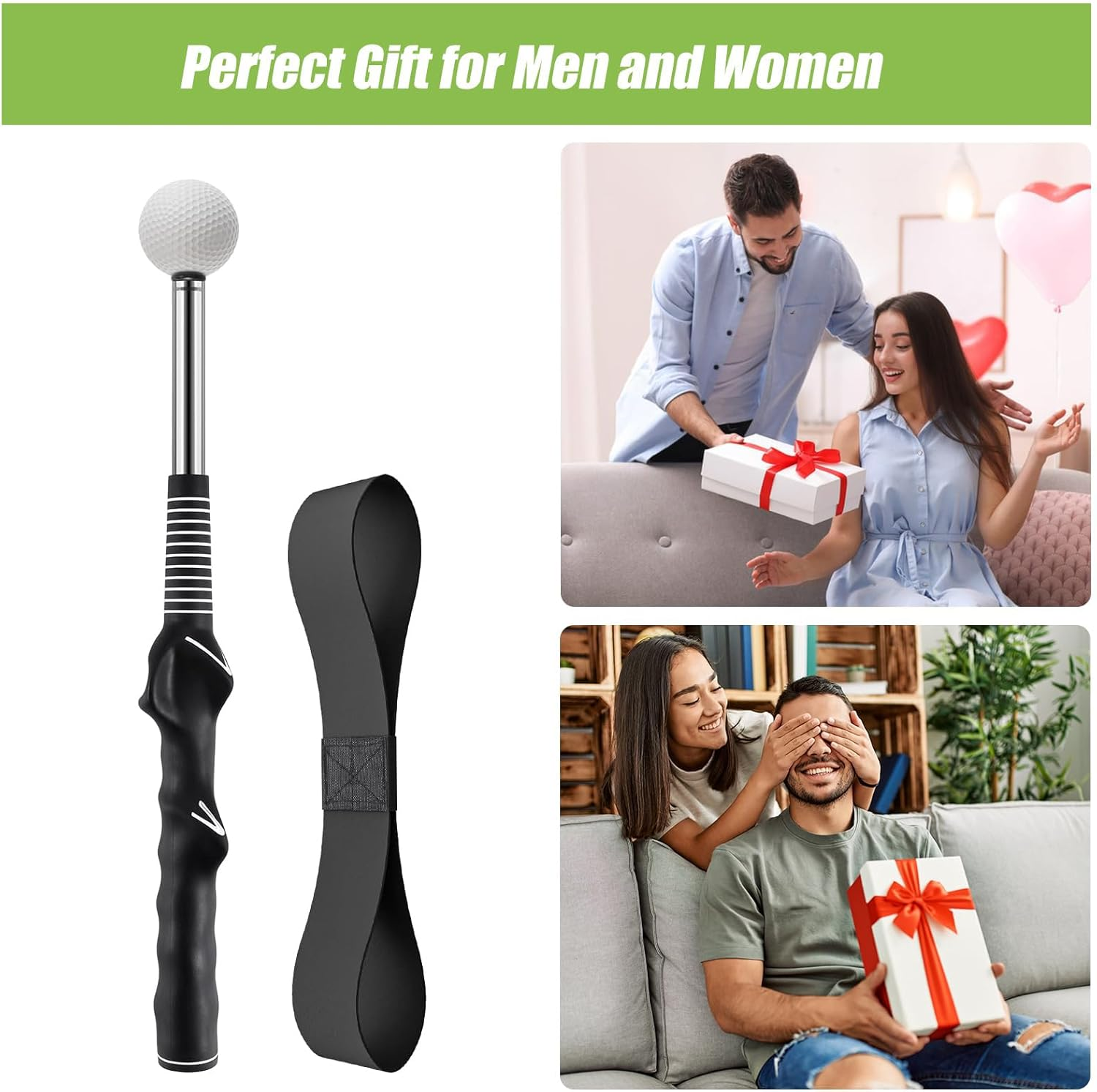 Retractable Golf Swing Training Aid &ndash; Golf Swing Trainer & Golf Grip Trainer Attachment with Arm Band Ideal for Beginners, Indoor & Outdoor Use, Strength & Tempo Training for Chipping Hitting image number 6