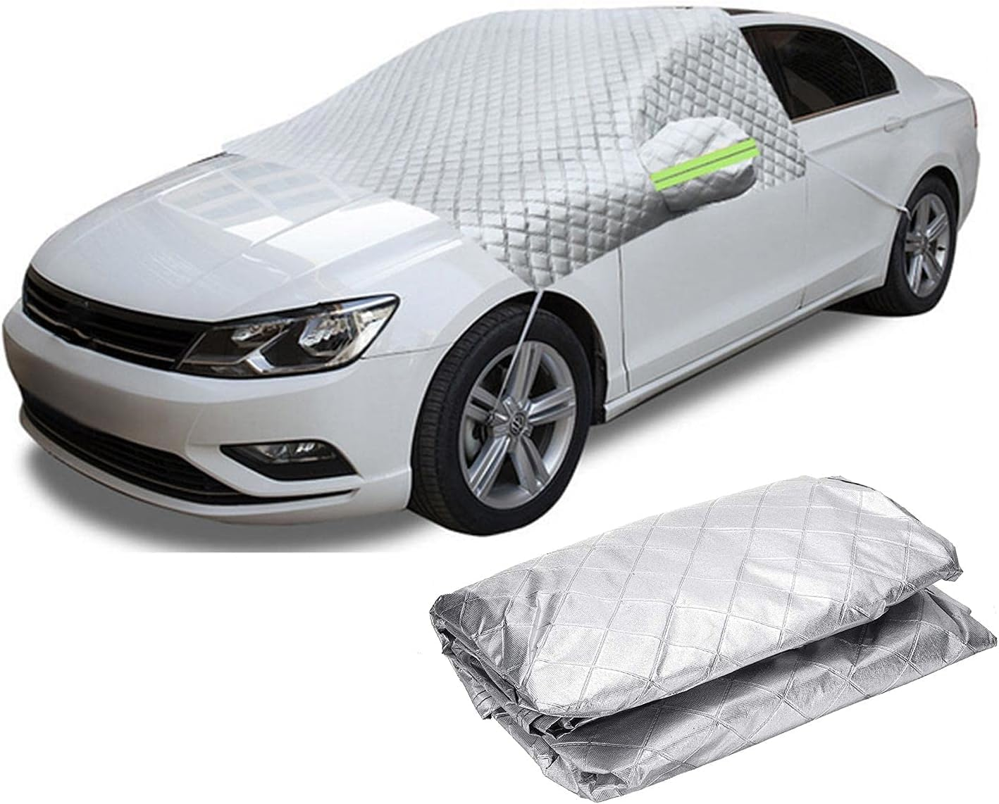 Car Windscreen Cover Car Sun Shade Front Windscreen Sunshade Auto Front Window Protector Winter Front Window Ice Cover Snow Frost Dust Sun Shade Protector 4 Layers in All Weather image number 5