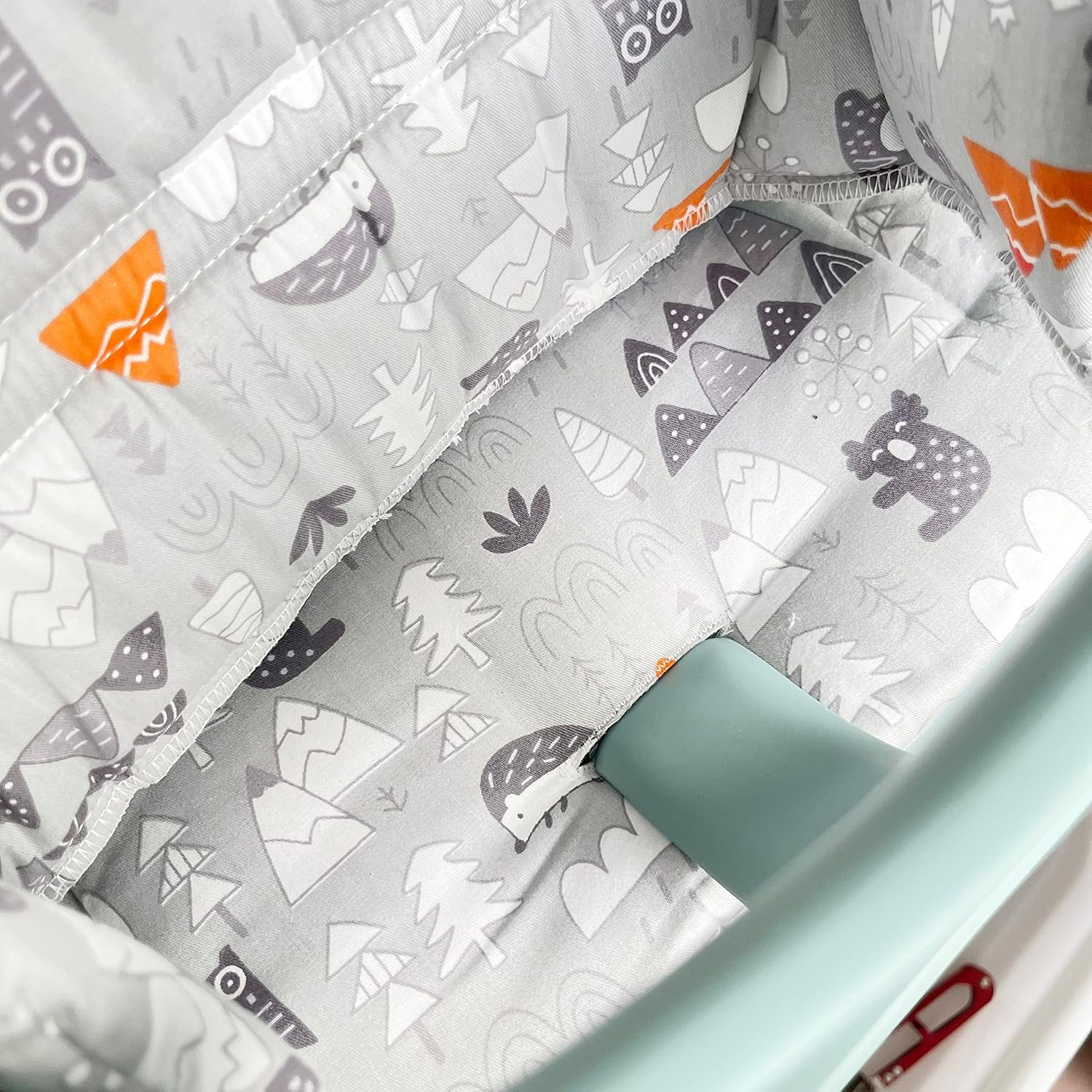 ZARPMA Highchair Cushion Compatible with Tripp Trapp Chiar High Chair Insert Cotton Fabric Cover Filled with Cotton Padding (Grey Forest) (Grey Forest) image number 4