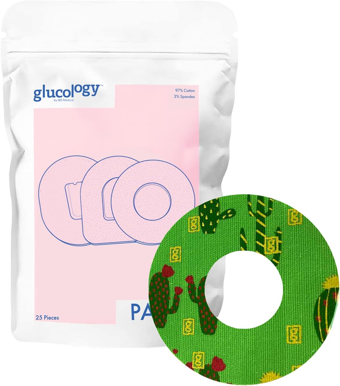 Glucology CGM Patches Compatible with Freestyle Libre (Beige) | 25 Pack | Waterproof & Hypoallergenic Adhesive Patch image number 1