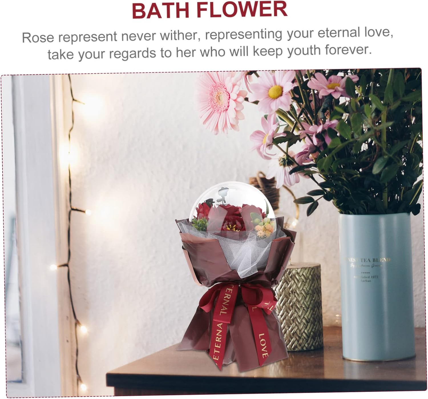 Healvian Flower Soap Bouquet for Decor Romantic Soaps Petals for Bath Valentines Day Gifts image number 2