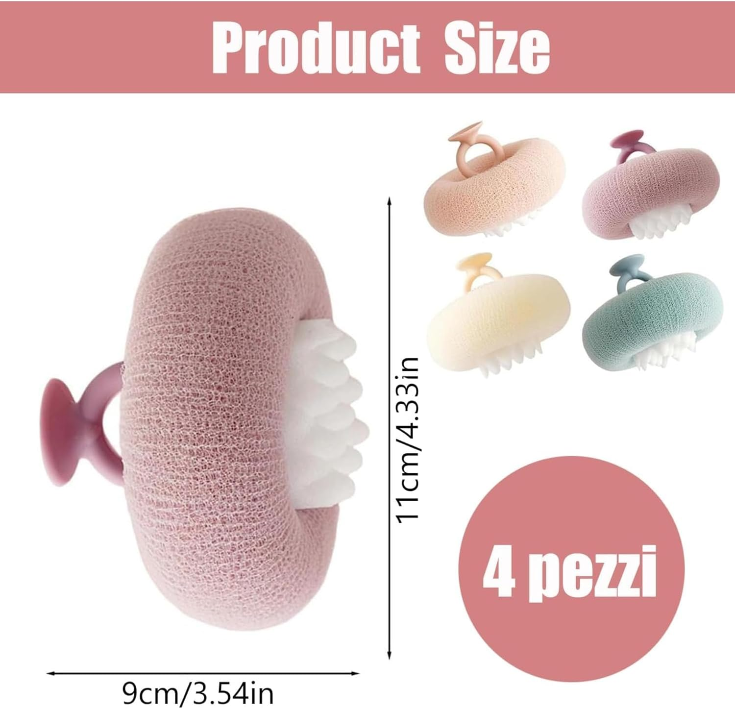 Suction - Cup Bath Sponge - Exfoliating & Massaging Bath Scrubber, anti - Shedding, Imitation Natural Sponge with 3D Honeycomb Structure, Soft & Springy for Effective Scrubbing (Style2-2Pcs) image number 5