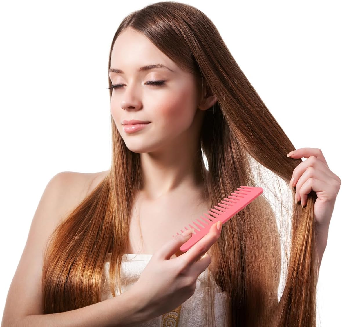 3 Pcs Wide Tooth and Large Detangling Comb Set for Wet, Dry, Long, and Curly Hair, Shampoo & Detangling Combs (3 Pieces -Yellow, Green, Purple) for Ladies, Women, and Girls image number 4