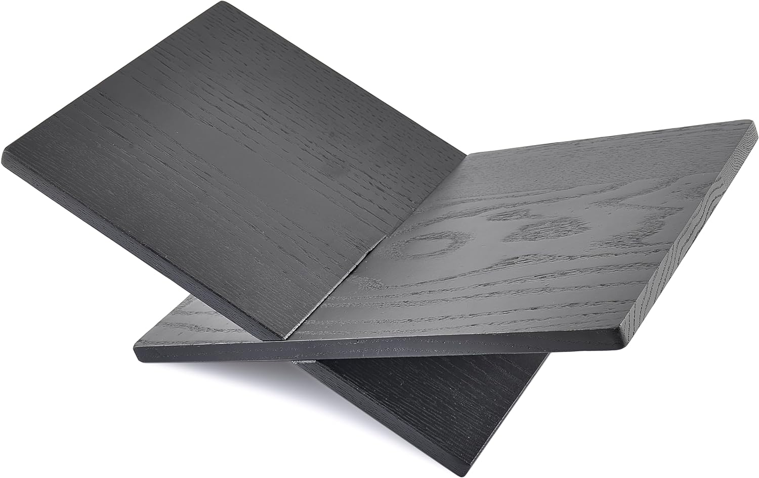 Honygebia Solid Wood Book Stands - Cross Frame Black Oak Wooden Book Holder, Open Bookstand for Display and Reading, Suitable for Art, Bible, Cookbook, Easel, Magazine, Textbooks image number 3