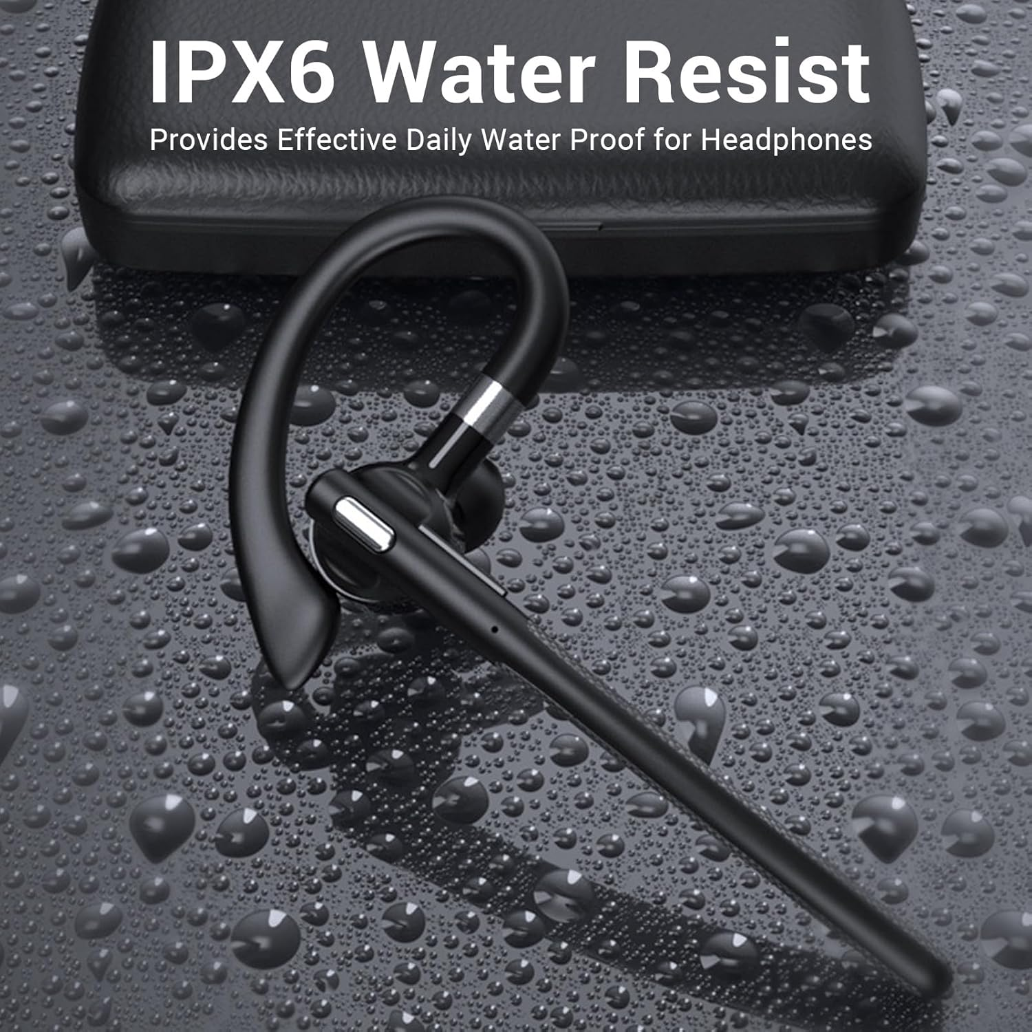 Sxhlseller Bluetooth Headset V5.4, 180H Playtime Single Ear Earpiece with 500Mah Charging Case, 144 Languages AI Translation, 180&deg; Rotatable Mono Headphone image number 3