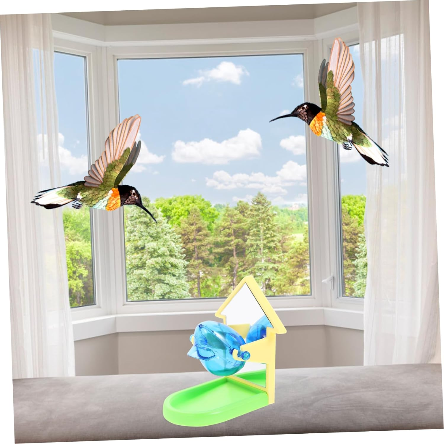 POPETPOP Parrot Slow Feeder for Pet Bird Training Space Saving Foraging Feeder with Creative Design Durable Cage Attachment Easy to Clean Random Color Random Color image number 1