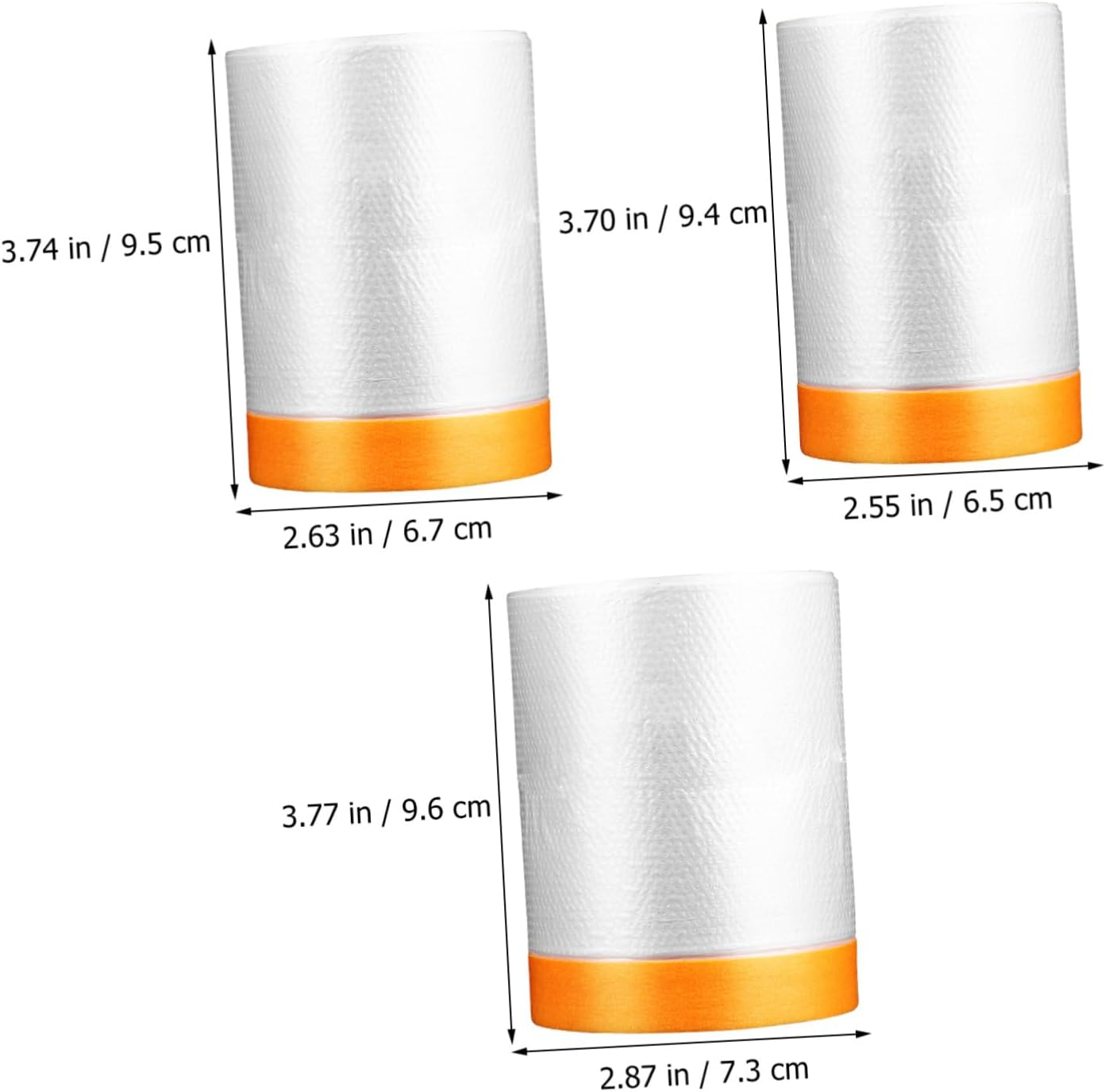 INOOMP 6 Rolls Self-Adhesive Masking Tape Film Covering Films for Painting Dust Protection, Including 30Cm&times;30M and 55Cm&times;25M/30M Sizes, Suitable for Automotive and Furniture Painting image number 5