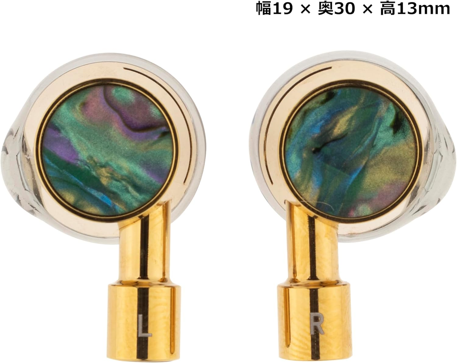 Initial a Autumn - AKI - 0.4 Inch (10 Mm) Dynamic Driver X BA Hybrid Earphones, Gold/Black, Approx. W 0.7 X H 1.2 X D 0.5 Inches (19 X 30 X 13 Mm) image number 1