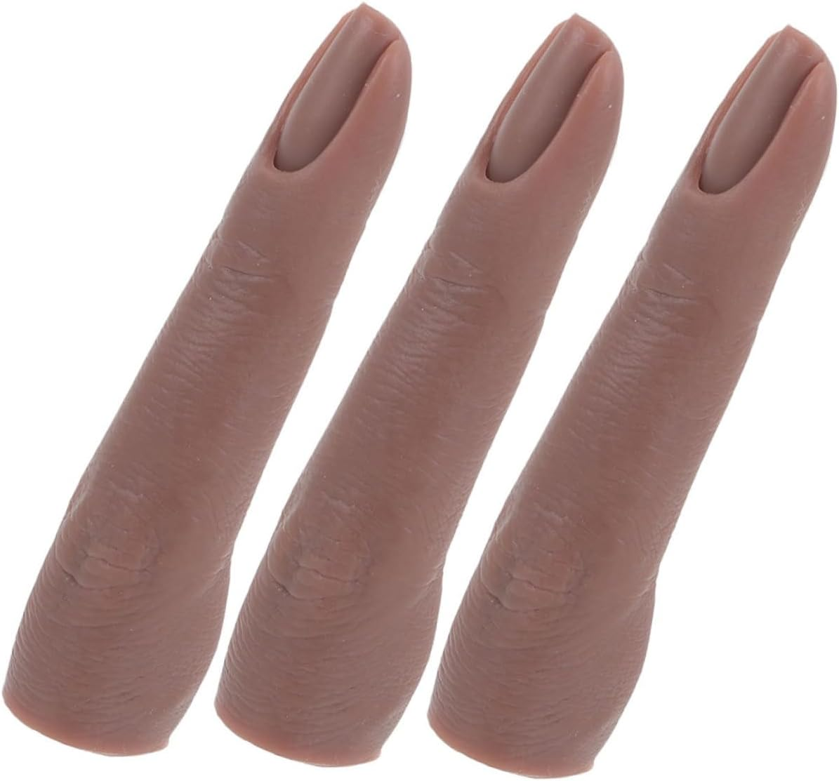 WOFASHPURET 3Pcs Nail Art Supplies Soft Silicone Manicure Fingertips Bendable Nail Practice Fingers Hand Model image number 5