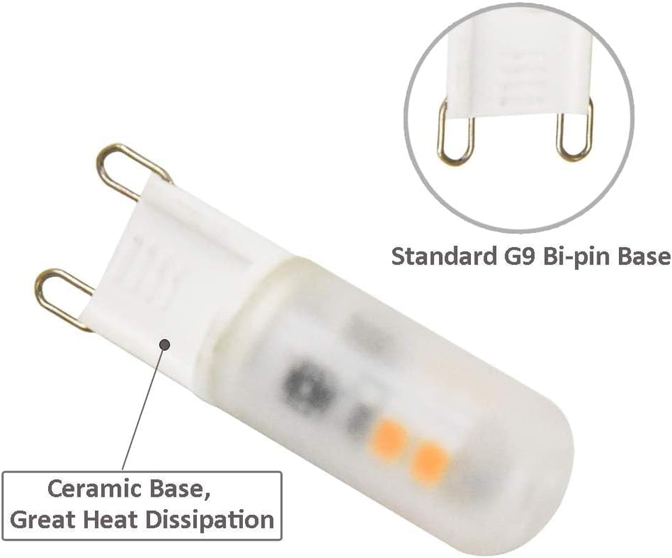 Bonlux 2W G9 LED Capsule Light Bulb Warm White 3000K 18W-20W Halogen G9 Bulbs Equivalent AC 220-240V 360 Degree LED Energy Saving Mini G9 Lamp (6-Pack, Non-Dimmable)