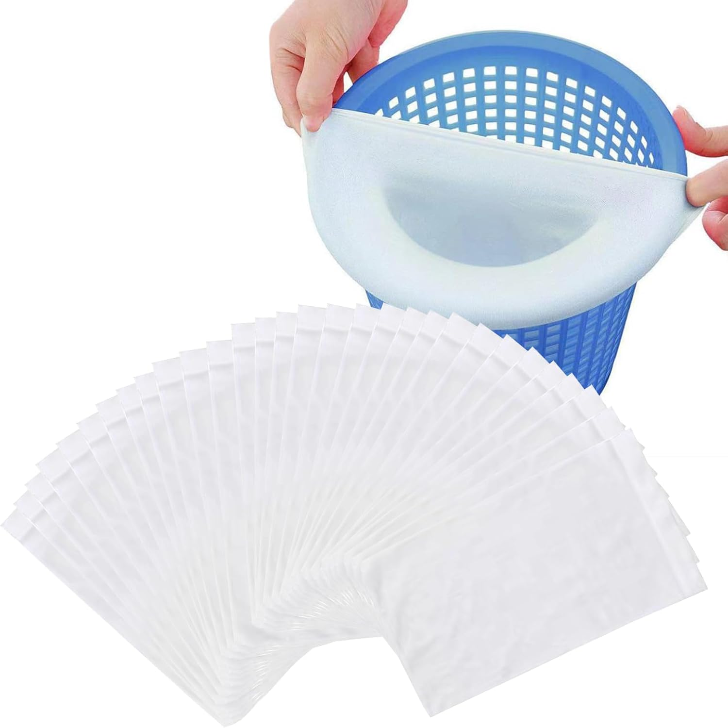 30 Pack of Premium Swimming Pool Skimmer Socks, Ultra-Fine Mesh Filter Storage Bags for Skimmer Baskets, Anti-Fouling Cover to Trap Leaves, Hair, and Debris for Inground and above Ground Pools
