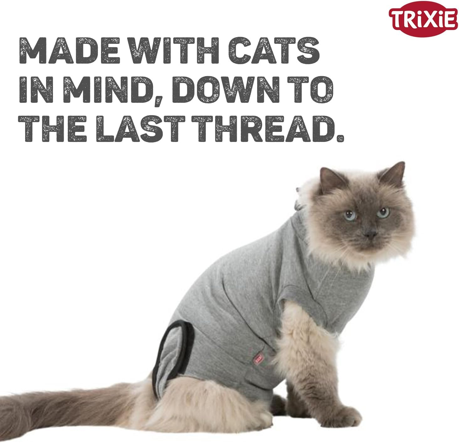TRIXIE S M Medical Suit for Cats Post Intervention for Regeneration and Collar to Prevent Wounds image number 5