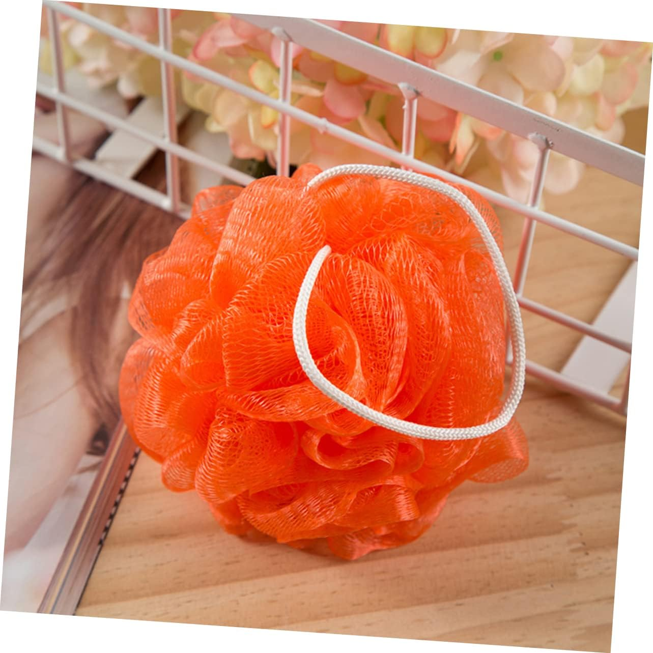 VINTORKY 16Pcs Bath Ball Flower Design Shower Ball Body Scrubber Soft Mesh Bath Accessories image number 2