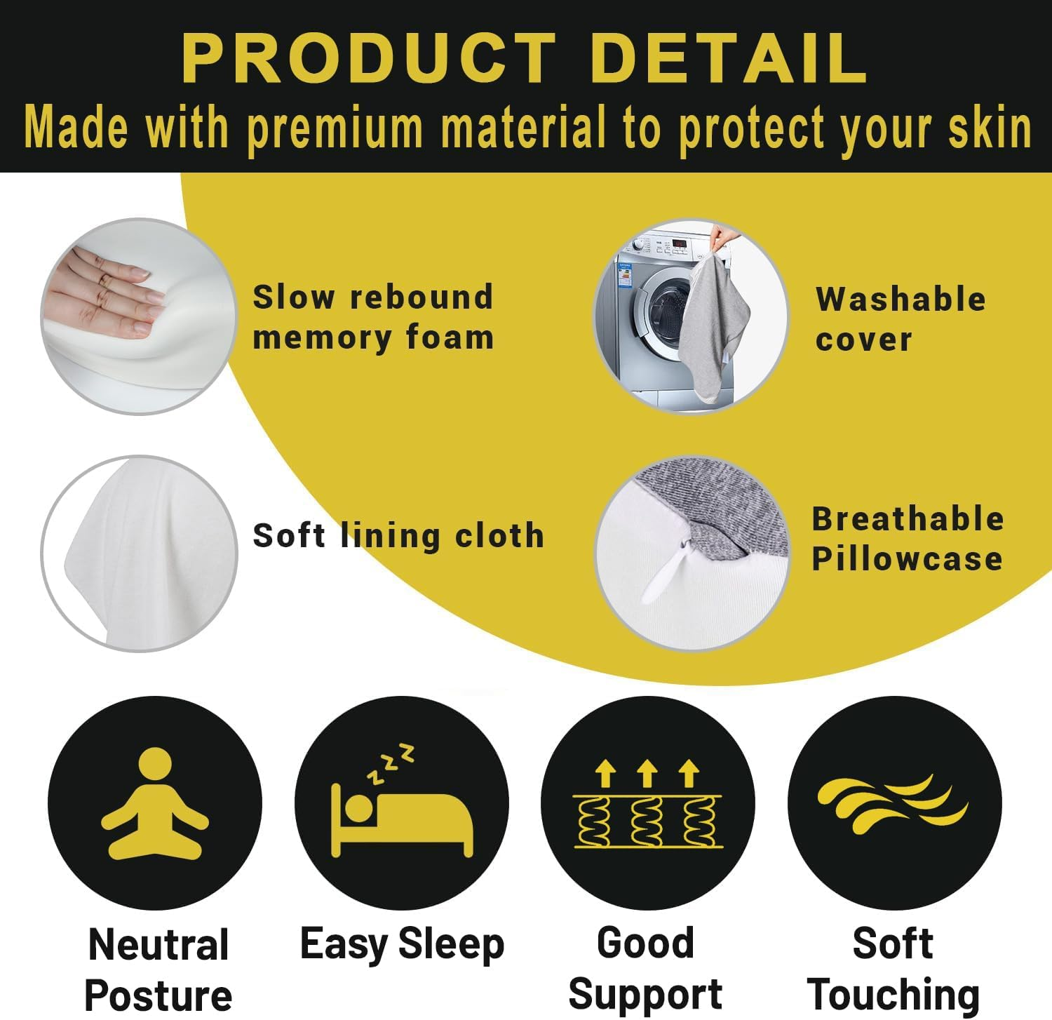 Long 14&rdquo; Knee Pillow for Side Sleeper Fully Support Thighs and Knees for Required Knee Separation- Leg Pillow for Side Sleeping between Legs Aligns Spine- Large, Gray image number 6