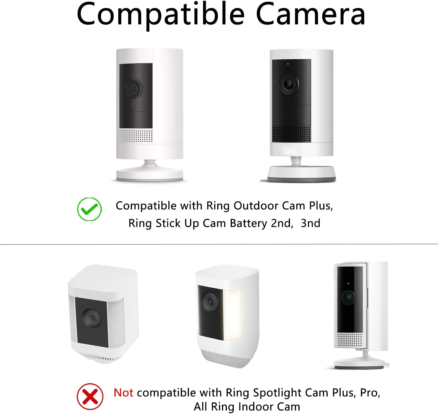 Magnetic Camera Mount Compatible with Ring Outdoor Cam Plus, Ring Stick up Cam Battery(2Nd, 3Nd), Indoor Outdoor Camera Magnetic Mount, Rubber Coated Base Magnet, 1Pack image number 3