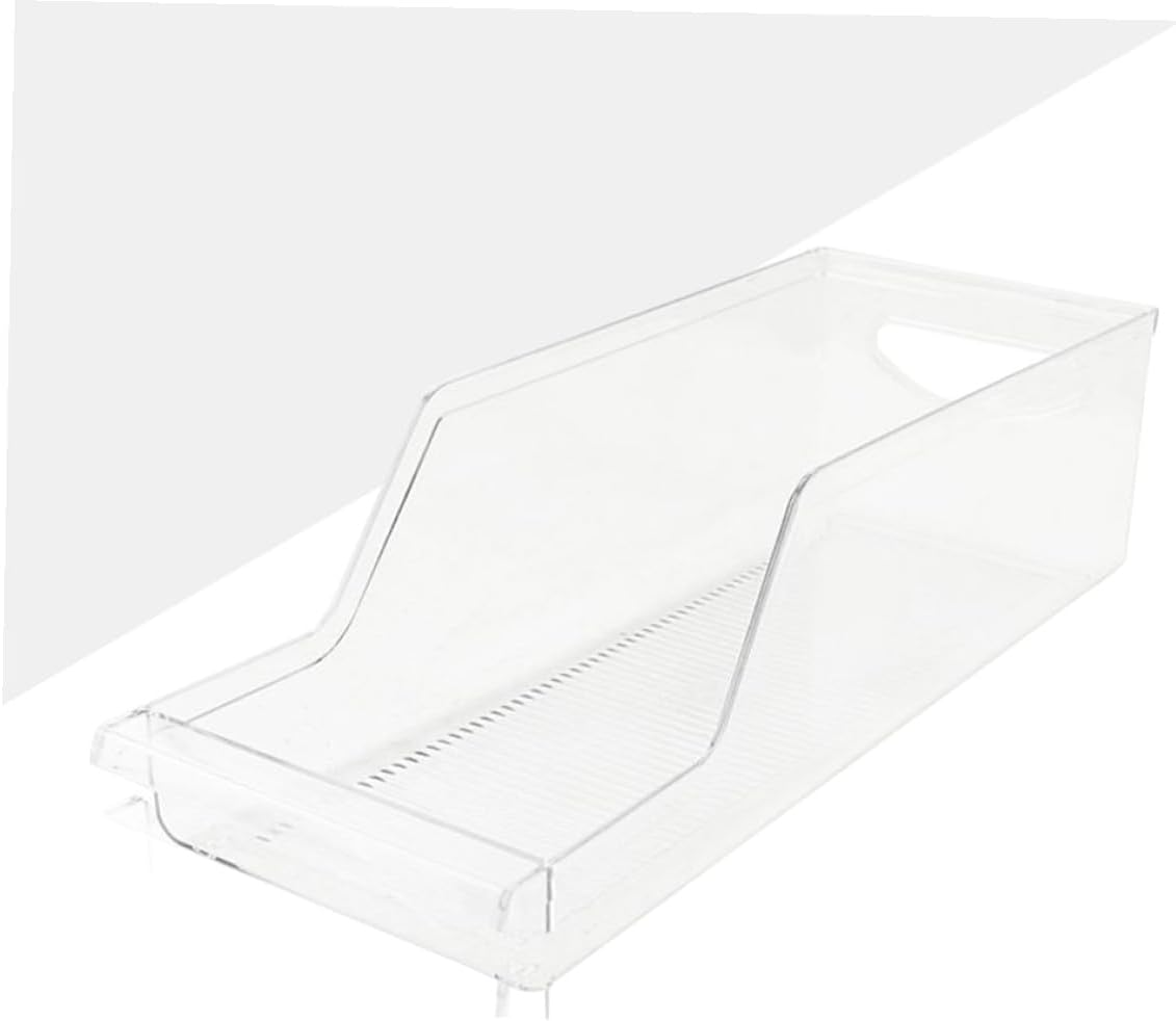 ULTECHNOVO Clear Stackable Beverage Storage Rack for Refrigerator Fridge Holder Food Grade PP Container Organizer for Kitchen Pantry Drinks Eggs and Vegetables Storage