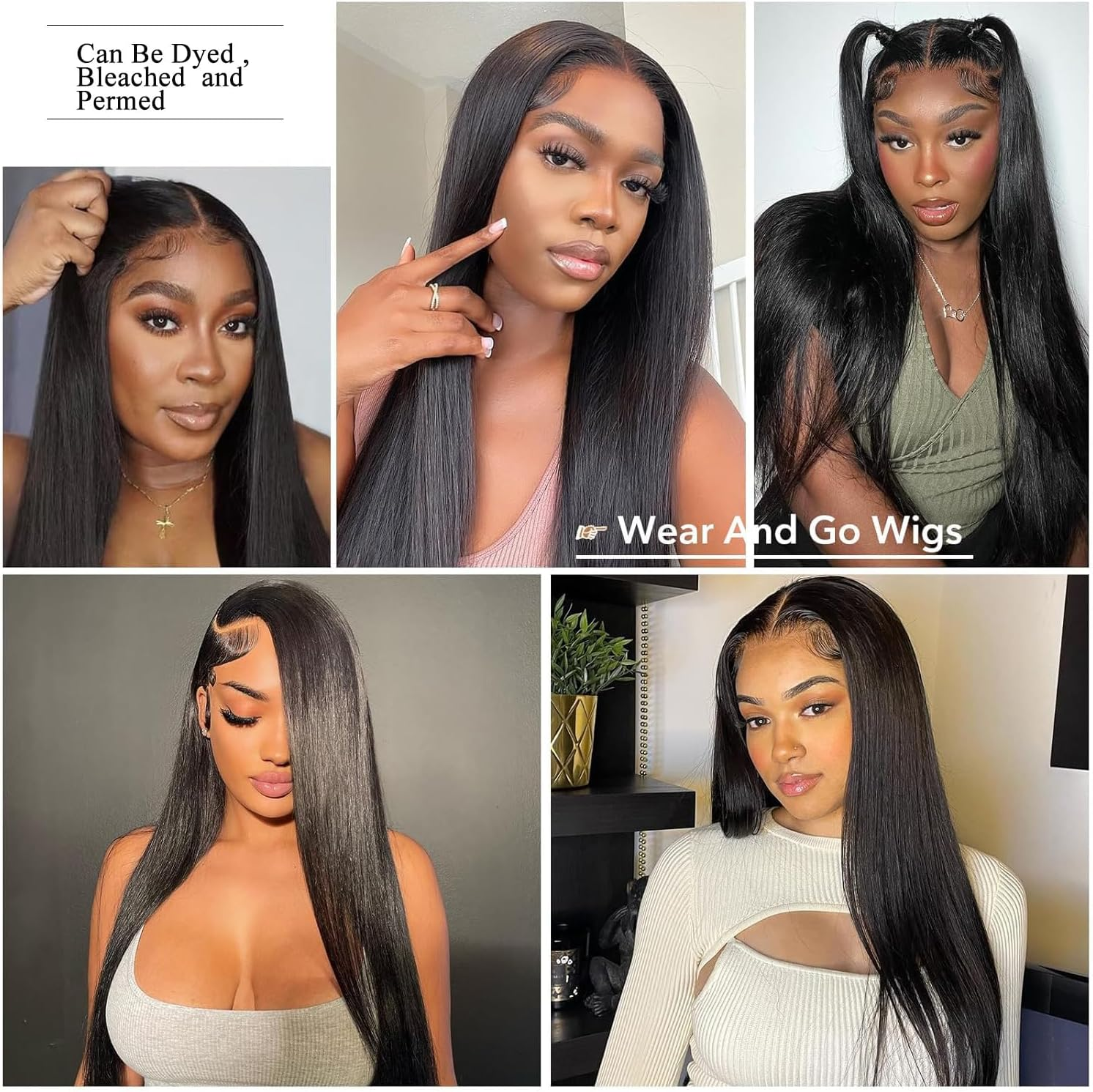 220% Density Lace Front Human Hair Wigs for Black Women, Glueless Human Hair Wigs with Natural Hairline 16 Inches image number 6