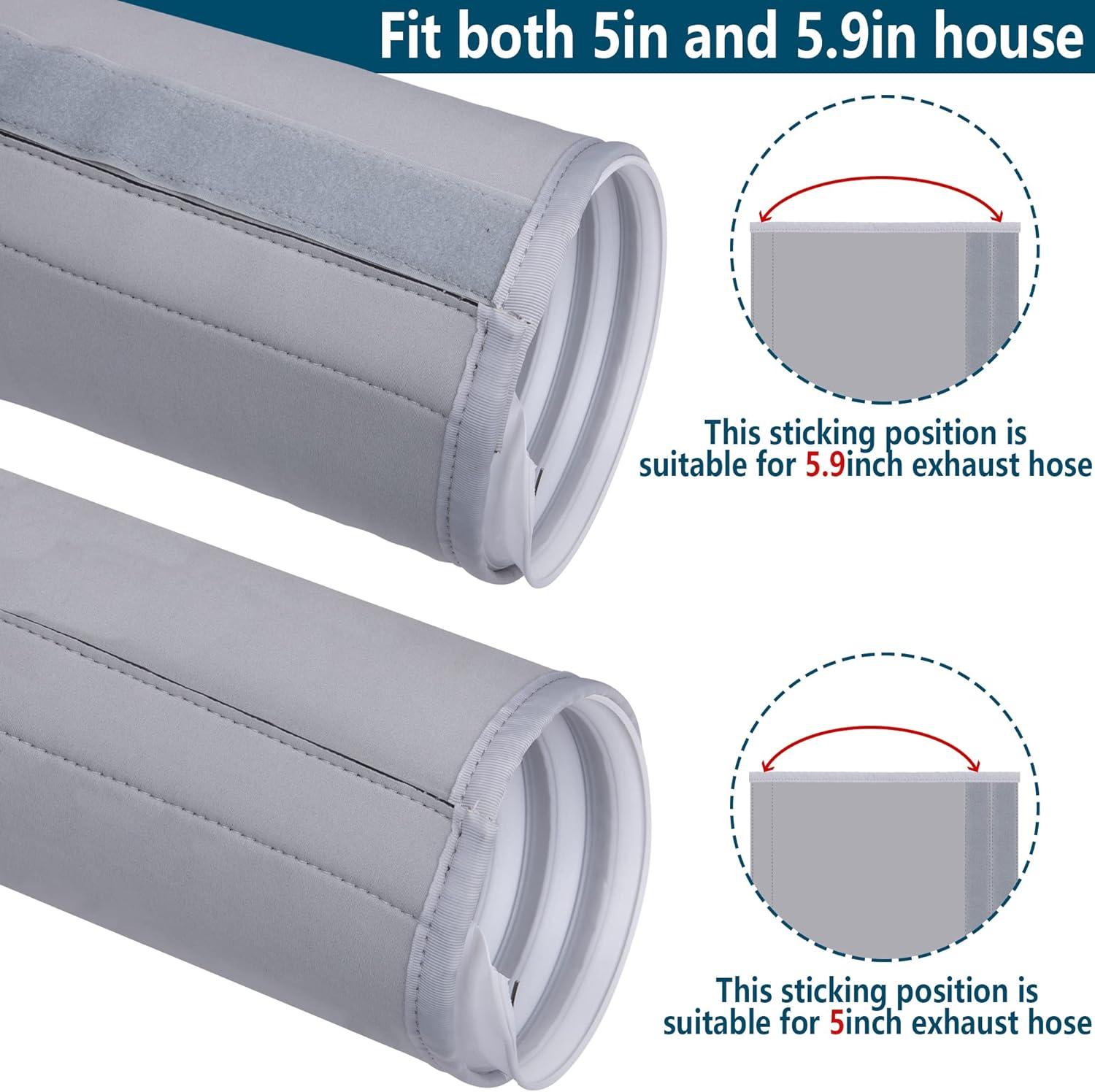 Air Conditioner Hose Cover Wrap - AC Hose Duct Vent Cover Sleeve Insulated Cover for Portable AC for 5" & 5.9" Diameter Exhaust Hoses Tube
