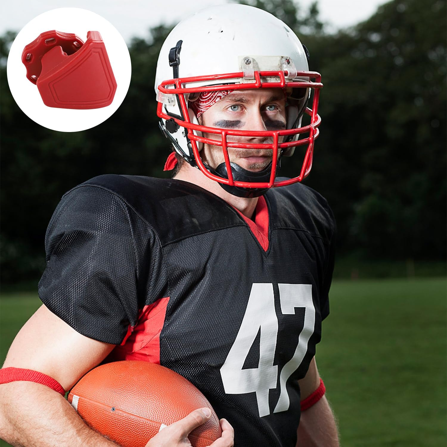 2Pcs Football Helmet Clips for Oakley, Football Visor Clips Football Visor Clips Helmet Screws for Visor Football Helmet Accessories Compatible with Oakley Visor - Red image number 3