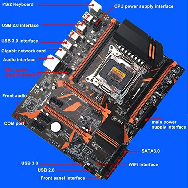 X99 Motherboard CPU Combo, LGA 2011-3 E5 2620 V3 CPU Motherboard Set Support 4 Channel DDR4 Memory, Wifi Module, Gigabit Network Card PC Motherboard for Desktop image number 3