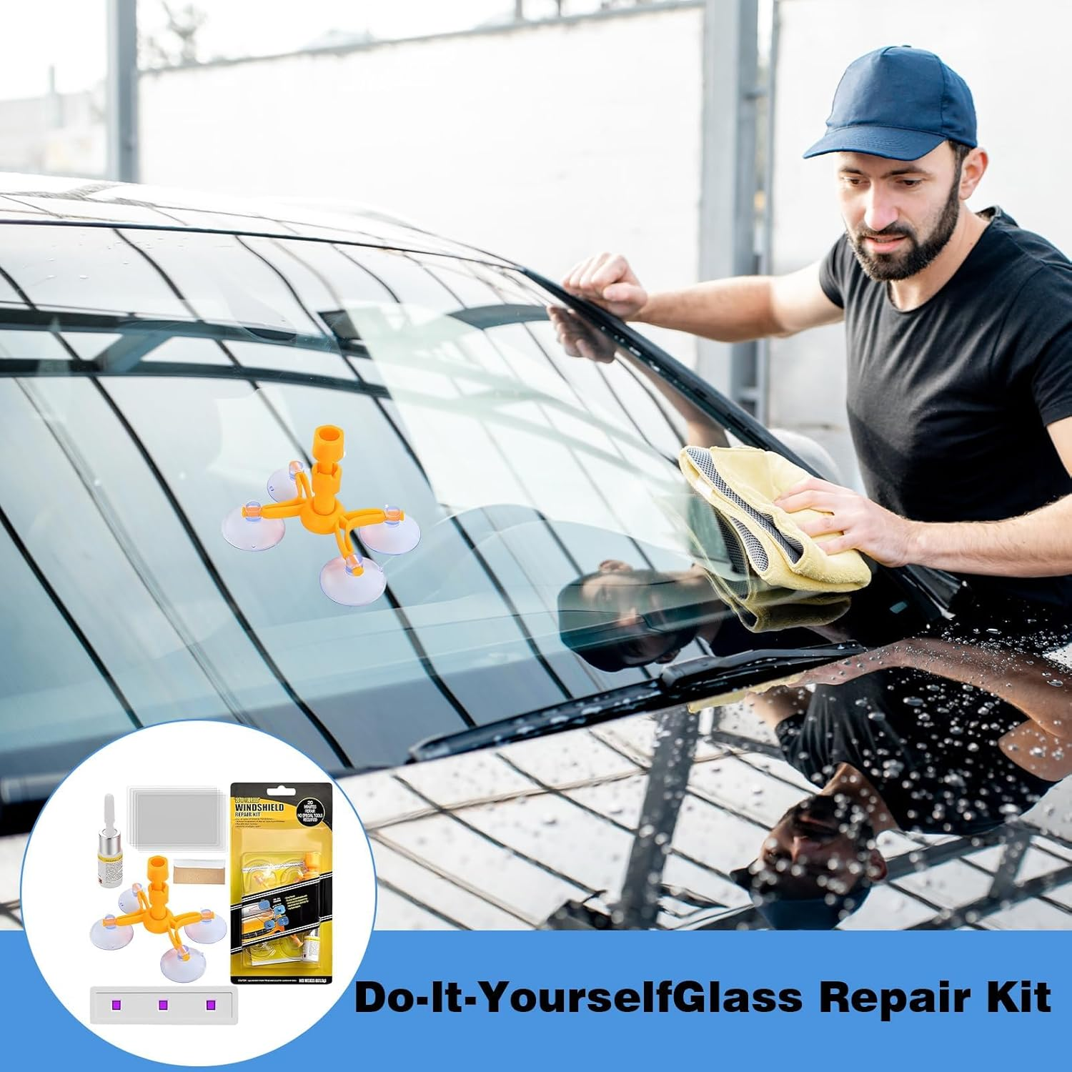 Windscreen Repair Kit, 1 Set Windshield Repair Kit Crack, DIY Glass Repair Kit, Automotive Glass Nano Fluid Windshield Crack Repair Kit for Chips, Cracks, Used for Repairing Chips, Cracks image number 2