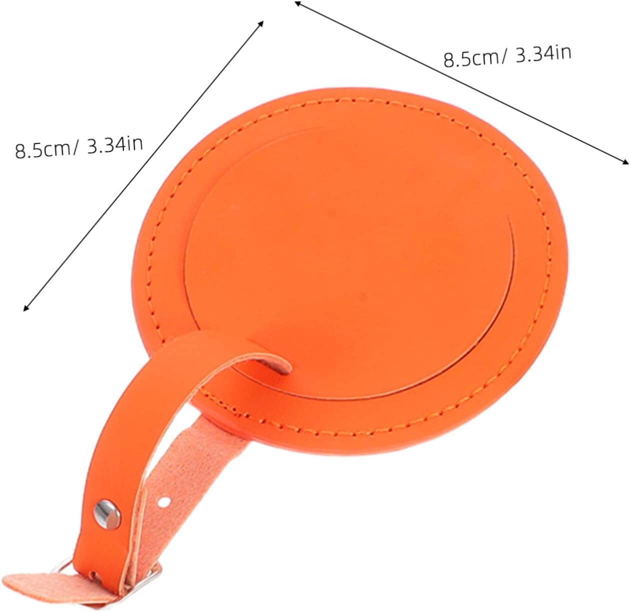 TOGEVAL 4Pcs Orange Luggage Tags round Leather Travel Tags Address Card for Suitcases image number 5