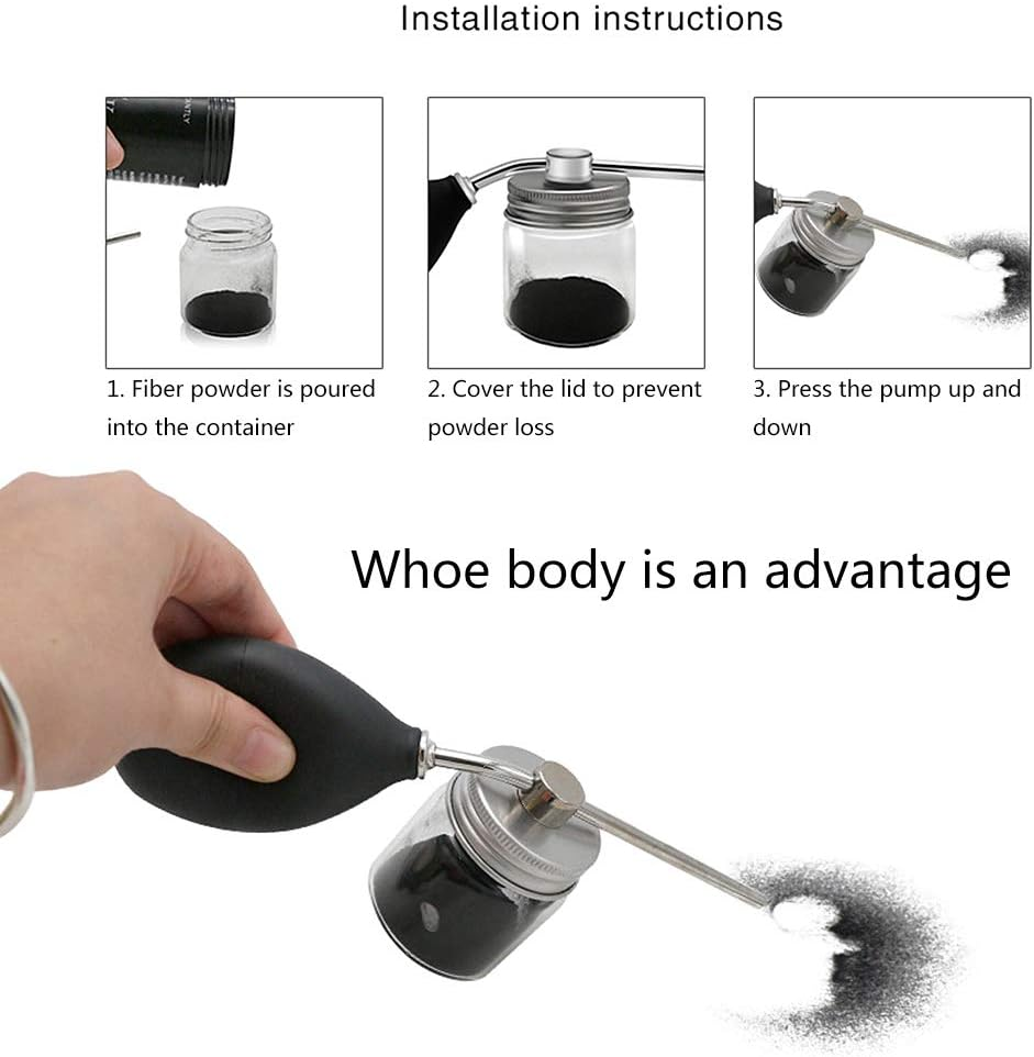 Hair Building Fibers Spray Applicator - Atomizer Silicone Airbag for Hair Fibers - Hair Restorer Kit image number 6