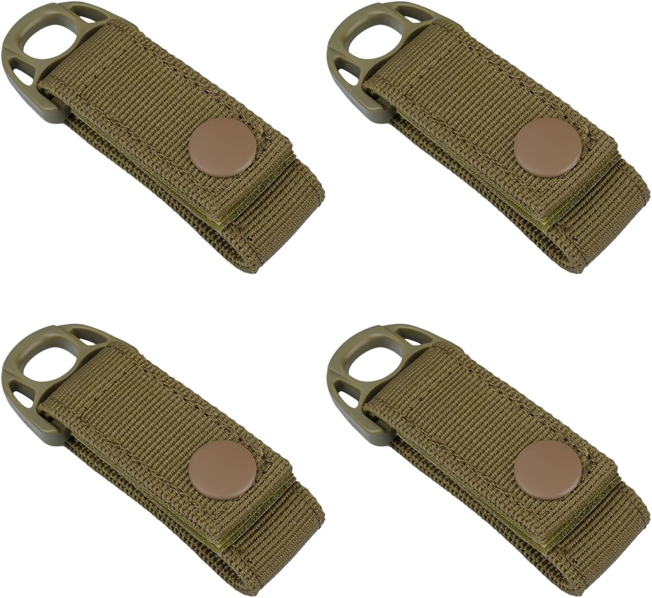 KUNN Nylon Duty Belt Keeper with Hook and Loop Snap,Belt Keepers for 2.25" Duty Belt, Tool Belt Accessories with Suspender Loops Attachment, 4 Pcs - Khaki image number 3