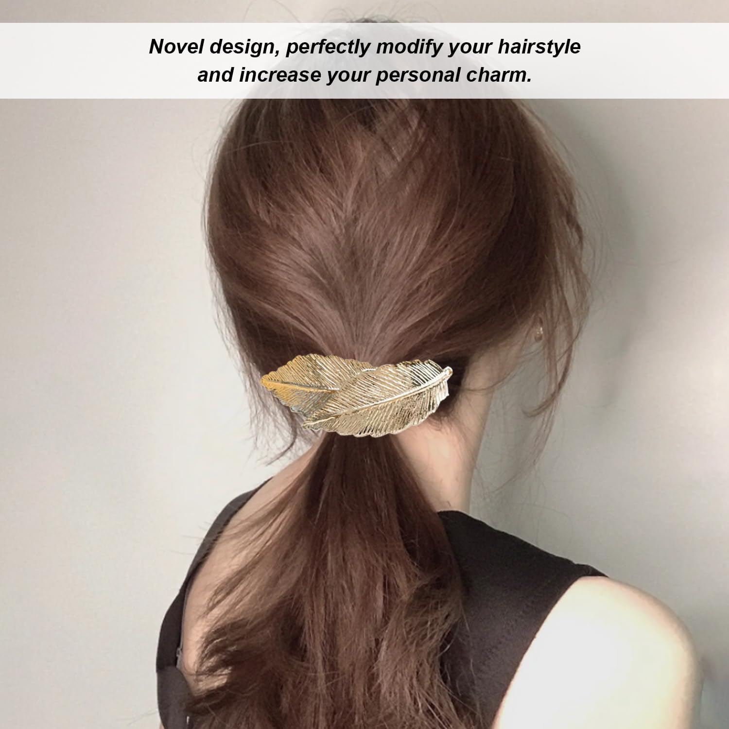 Pack of 2 Vintage Leaf Hair Clips, Gold Silver Metal Hair Clips, Alloy Leaf Hair Clips, Simple Leaf Hair Clips, Delicate Hair Clips for Women and Girls, Hair Accessories image number 5