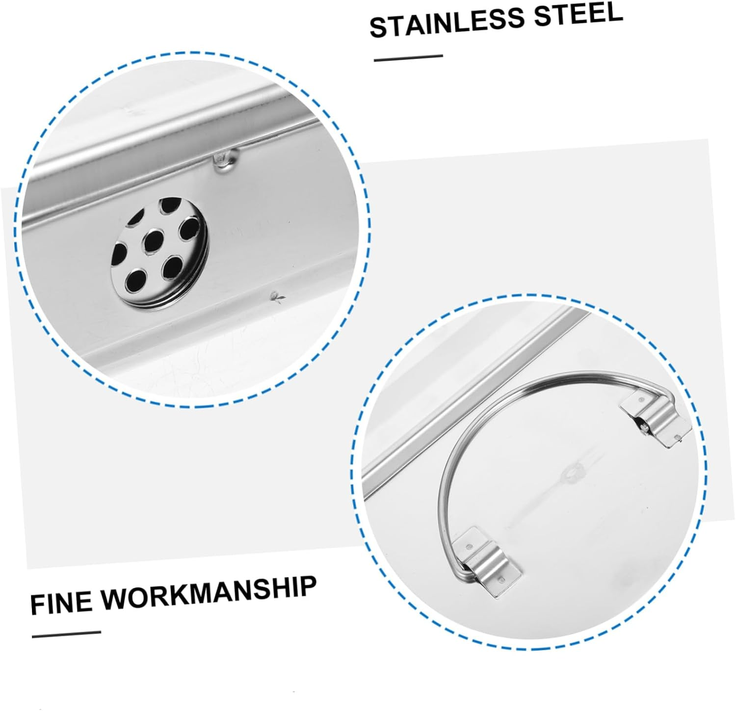 Vaguelly Silver Sterilizer Soaking Box with Lid High Temperature Thermometer Instrument Tray for Professional Beauty Veterinary Use Stainless Steel Design Square Plate image number 2
