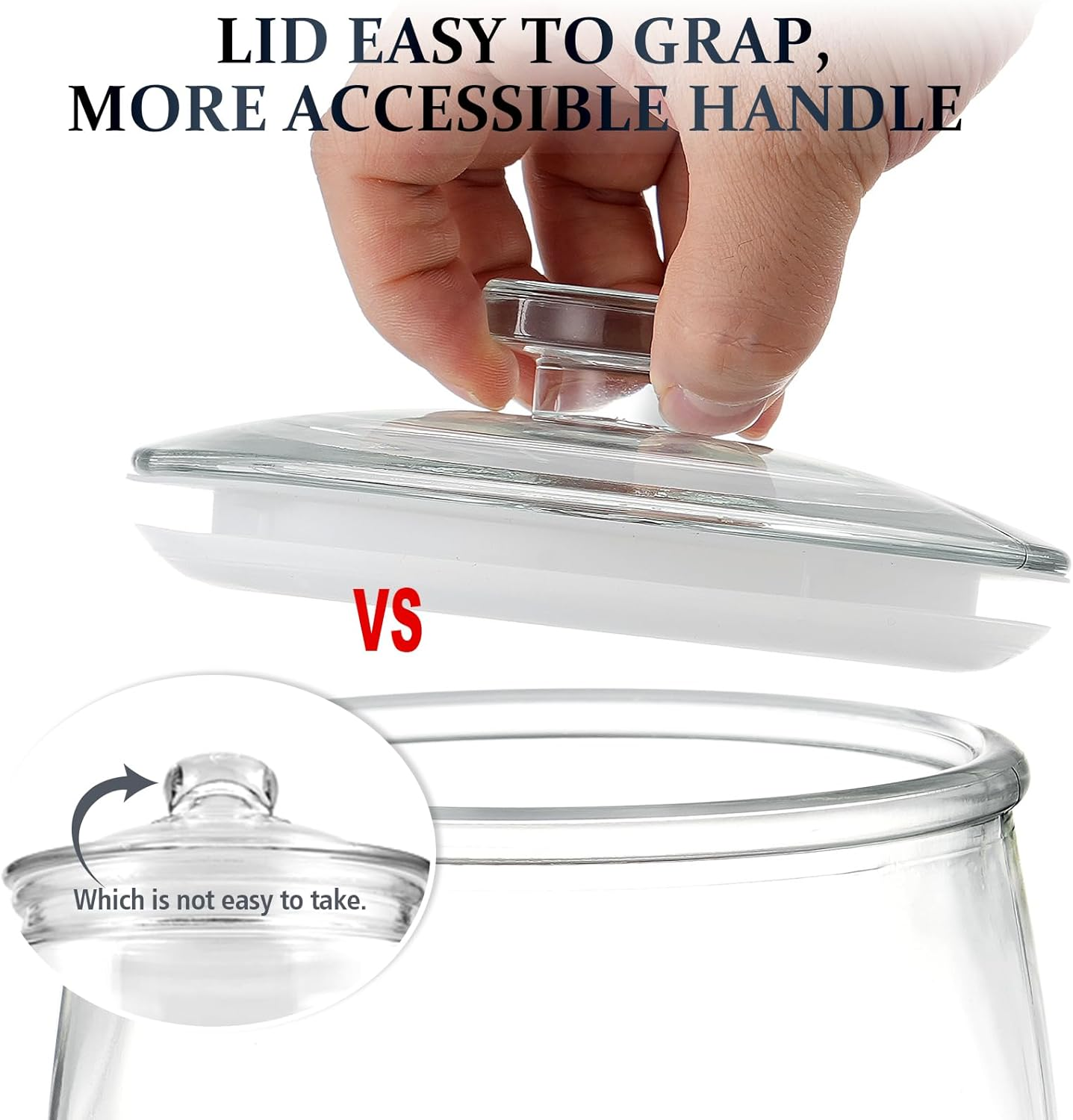 Folinstall Wide Mouth Apothecary Jar with Lid, 0.5 Gallon Glass Jar for Kitchen Storage and Laundry Room Organization, 72 Oz Clear Glass Container for Cookie, Candy, Sugar, Flour, Nuts image number 4