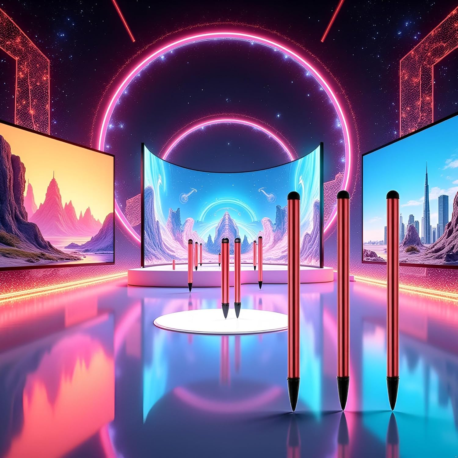 Red Stylus Pens for Touch Screens,Universal Fine Point Pencil for Phone/Ipad/Samsung/Android/Tablet and Other Touch Screens,Precision Stylus for All Universal Touch Screen Devices Accessories image number 1