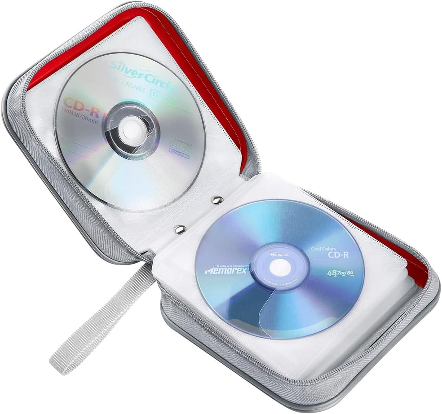 40 Capacity CD DVD Storage Case Holder, Hard Plastic Organizer with Protector for Car, Home & Travel(Red)