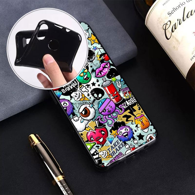 HGJTFANY Mobile Phone Case for Nubia Focus 5G (6.60 Inches) with Tempered Glass Film, Black Soft Silicone Shockproof Case Cover, Anti-Scratch TPU Protective Case for Nubia Focus 5G - XS40 image number 2