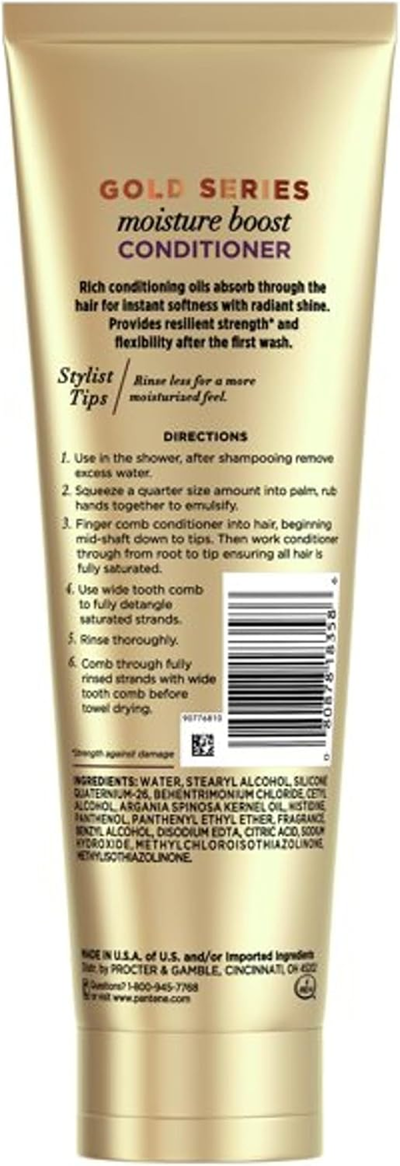 Pantene Gold Series Condition Moisture Boost 8.4 Ounce Tube (250Ml) (3 Pack) image number 1
