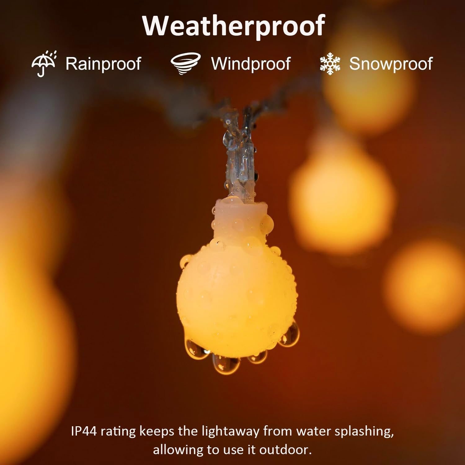 Globe String Lights, 33 Feet 80 Led Fairy Lights USB Plug In, 8 Modes Mini Globe Light for Indoor Outdoor Bedroom Party Wedding Garden Christmas Tree Decor (Yellow) image number 2