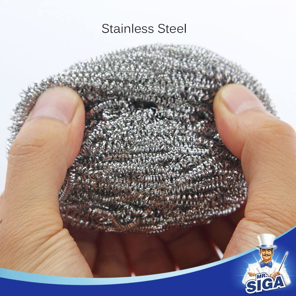 MR.SIGA Stainless Steel Scourer, Pack of 6, 30G image number 6