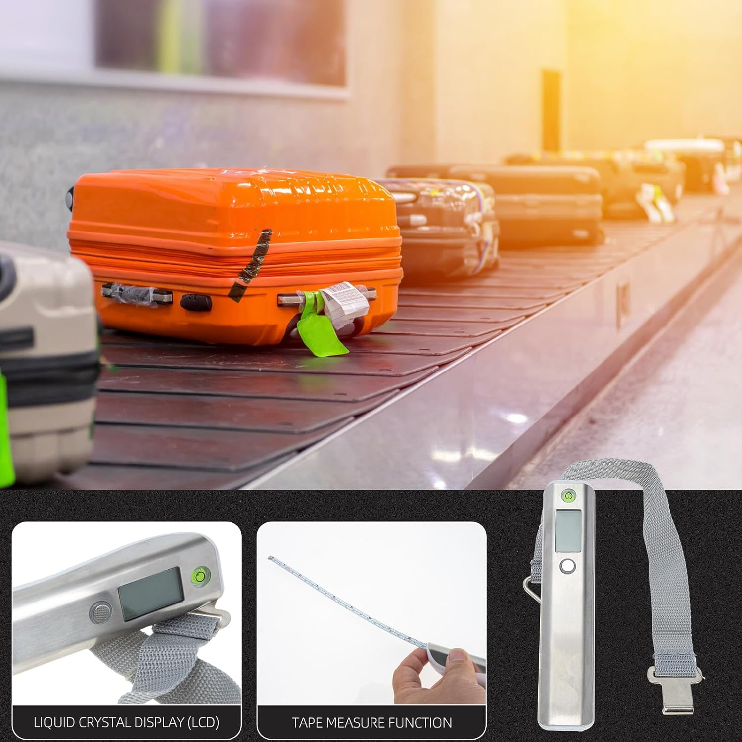 Abaodam Electronic Luggage Scale Portable Digital Weighing Scale for Travel Suitcase Bag Measuring Tape Accurate Weight Measurement image number 3