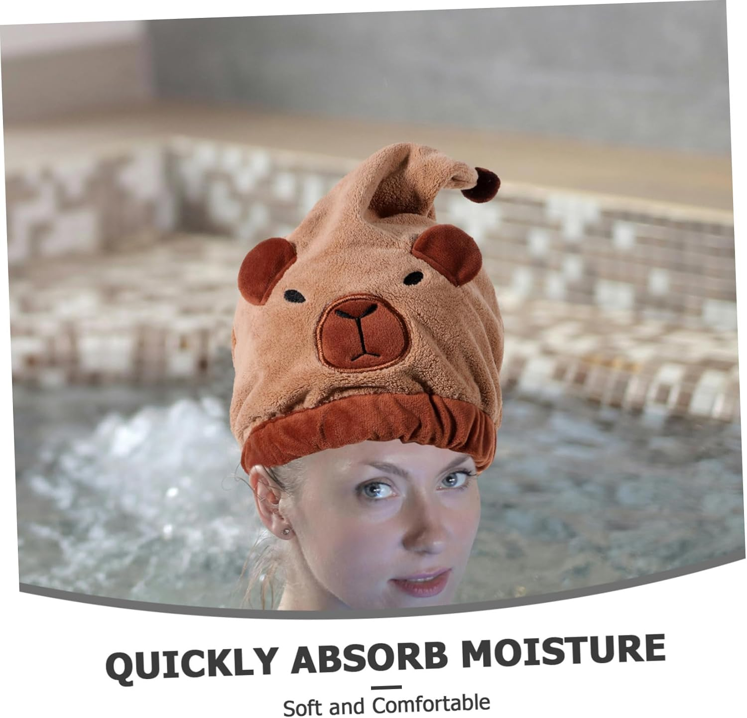 LRXIYODE Quick Dry Coral Fleece Hair Drying Cap for Women Soft Absorbent Hair Towel Wrap Gentle after Shower Swimming image number 5