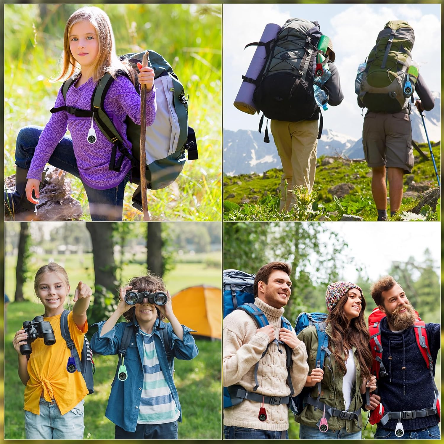 27 Pieces Mini Compass for Children, Portable Multicolor Compass Key Holder Scout for Children for Hiking and Camping Navigation image number 5