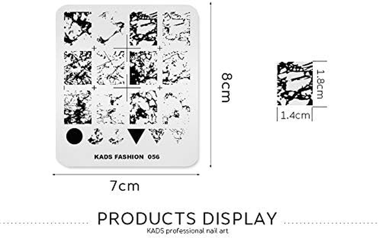 Professional Nail Art Stamping Plates with Marble Crack Geometry Pattern for Manicure DIY Image Print Nail Design Transfer Tools image number 2