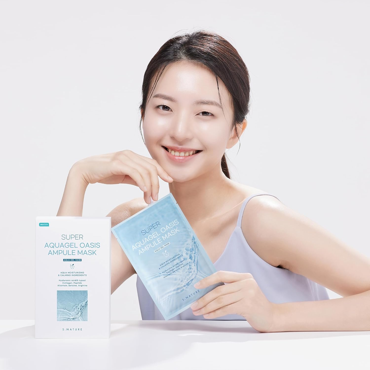 S.NATURE SUPER AQUAGEL OASIS AMPULE MASK | Sheet Mask, Pore Minimizing Soothing, Moisturizing, Nourishing | 10Ea image number 3