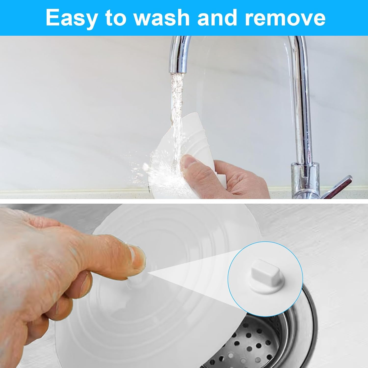 Bathtub Sink Plug, 5-Inch Tub Stopper Cover, Silicone Bathtub Plug with Flat Suction Design, Essential for Bathroom Kitchen Laundry (3 Pack) image number 1