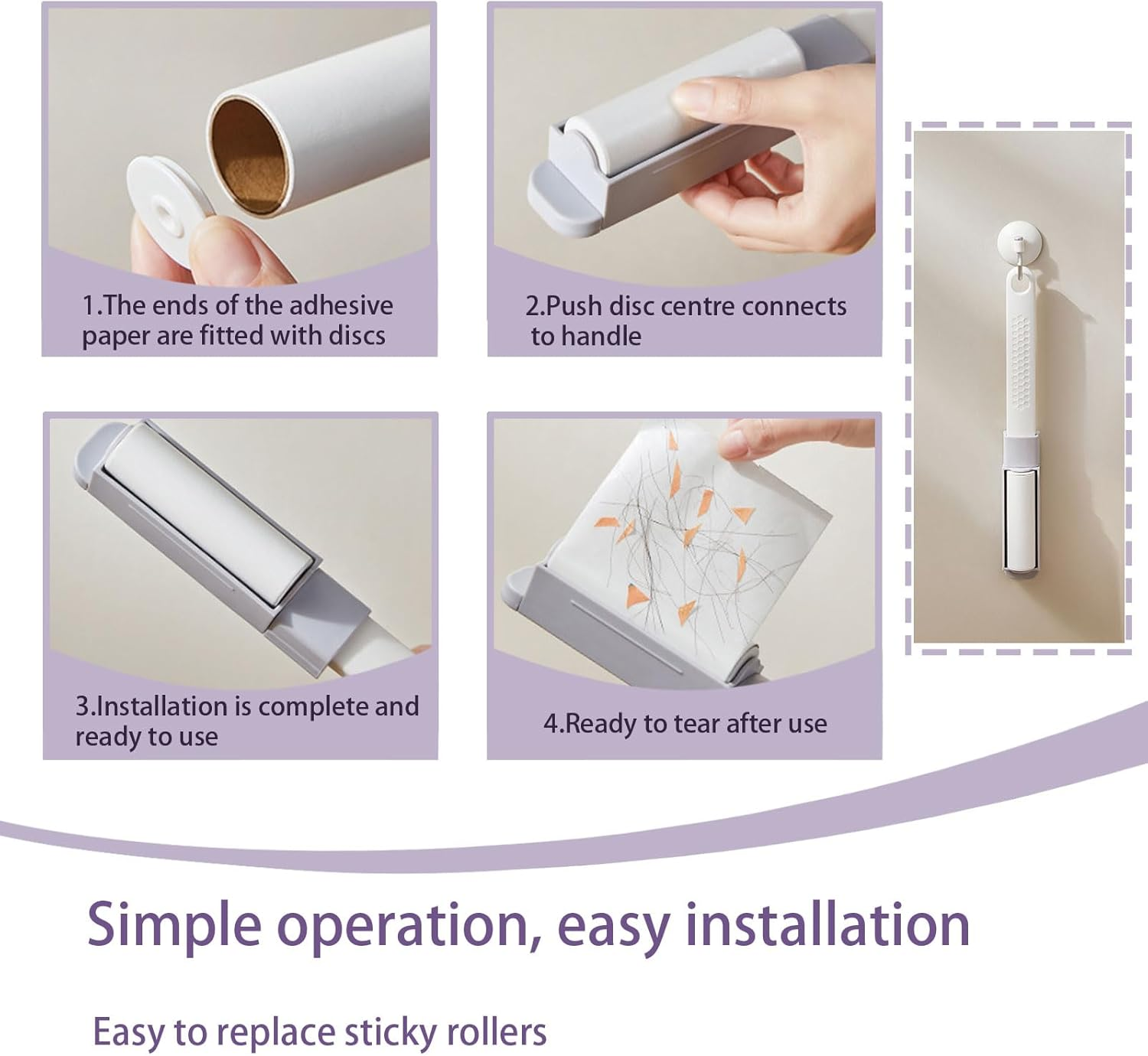 Realand 180 Sheets Lint Roller Refills, Lint Rollers for Pet Hair Extra Sticky, Dog and Cat Lint Remover for Clothes, Furniture, Couch, Car, 6 Refills image number 6